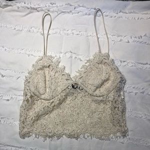 Cream Lace Crop Top
